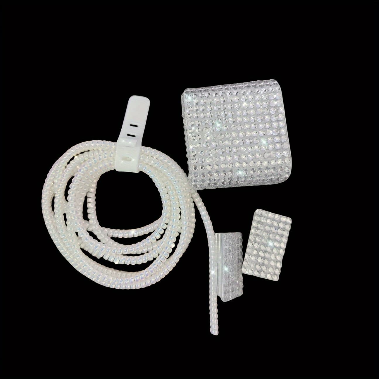 TEMU Suitable For Fast Charging Charger Protective Case Data Cable Protective Head Port Anti-break Headphone Cord Protection Silvery Glitter Super Fashion
