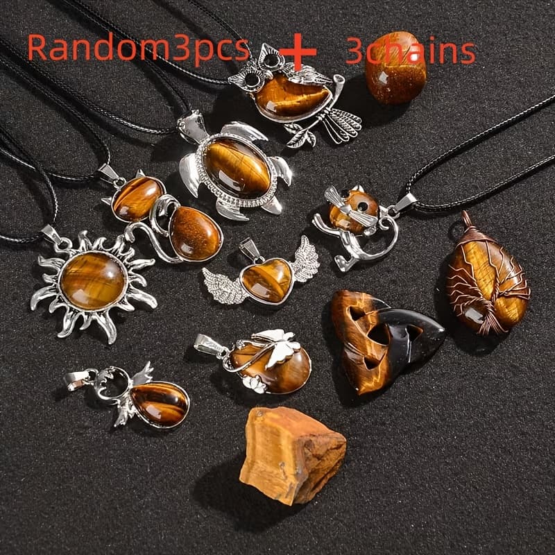 TEMU 6pcs Set, Mixed Batch, Random Bohemian Eye Stone Series Pendants. Beautiful Pendants Are The For Gifts. Lovely Necklaces Can Be Diy'd