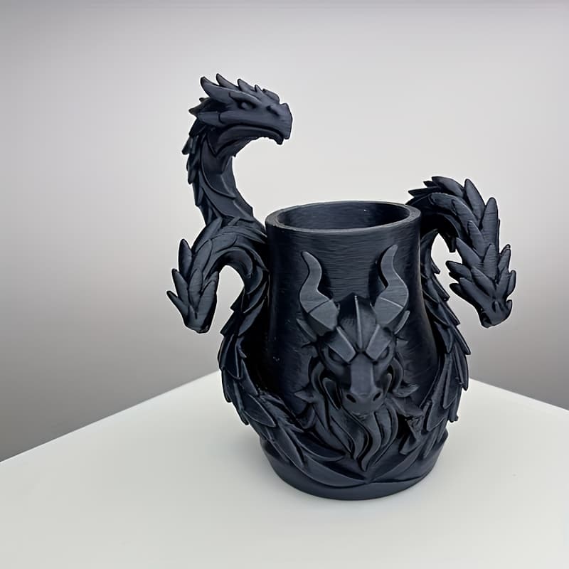 TEMU Creative Three-headed Dragon Pen Holder, Desktop Organizer, Suitable For Pencils, Brushes, And Office Supplies, Home And Office Decorative Storage Accessory, Office Supplies And Accessories