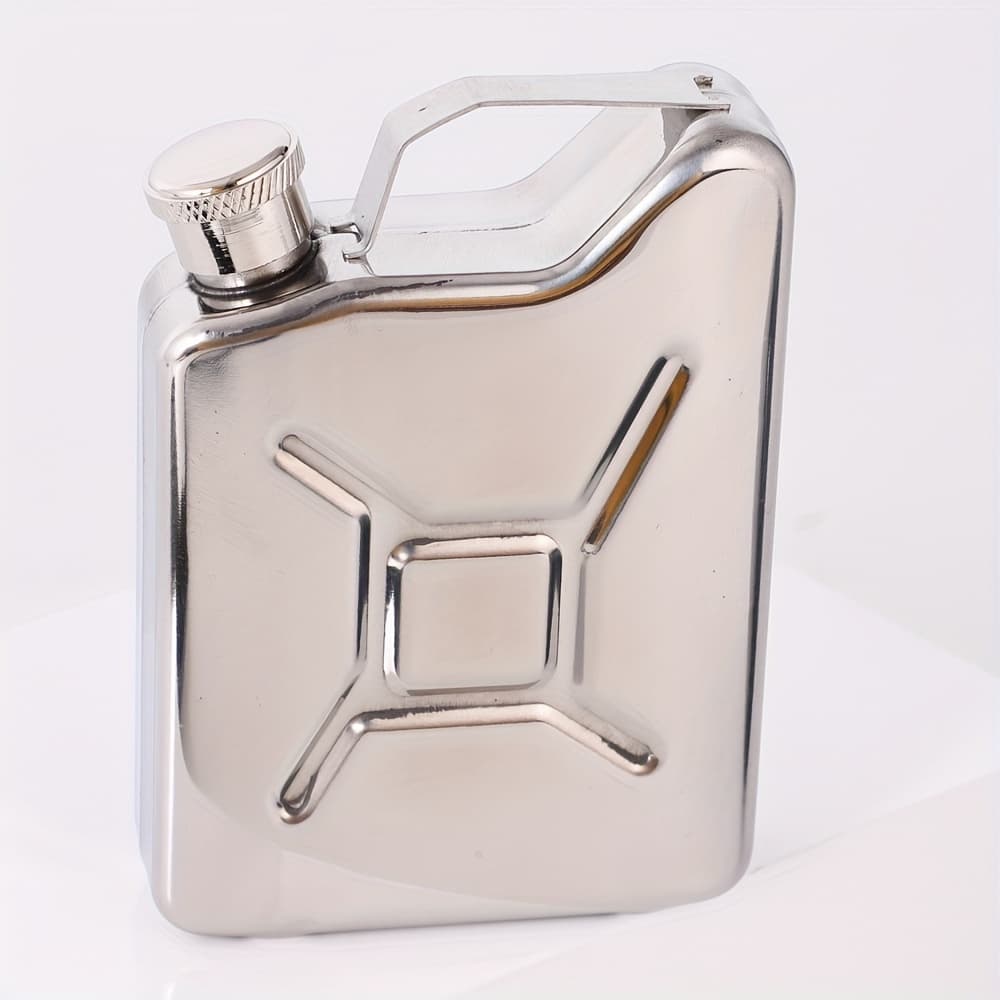 TEMU Stainless Steel Hip 5oz - Polished Rectangle Pocket Liquor With Secure Screw , Portable For Outdoor Use - Hand Wash Only