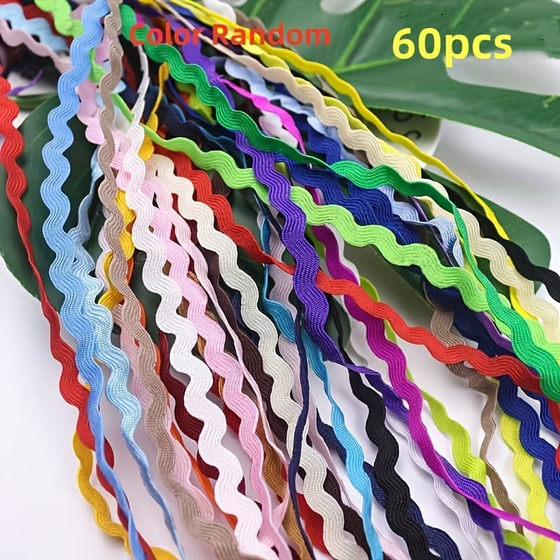 TEMU 32/60pcs Curved Lace Ribbon Webbing - Versatile For Clothing Decor, Seasonal Event Ribbons - Perfect For Easter, Christmas, Valentine's Day Projects