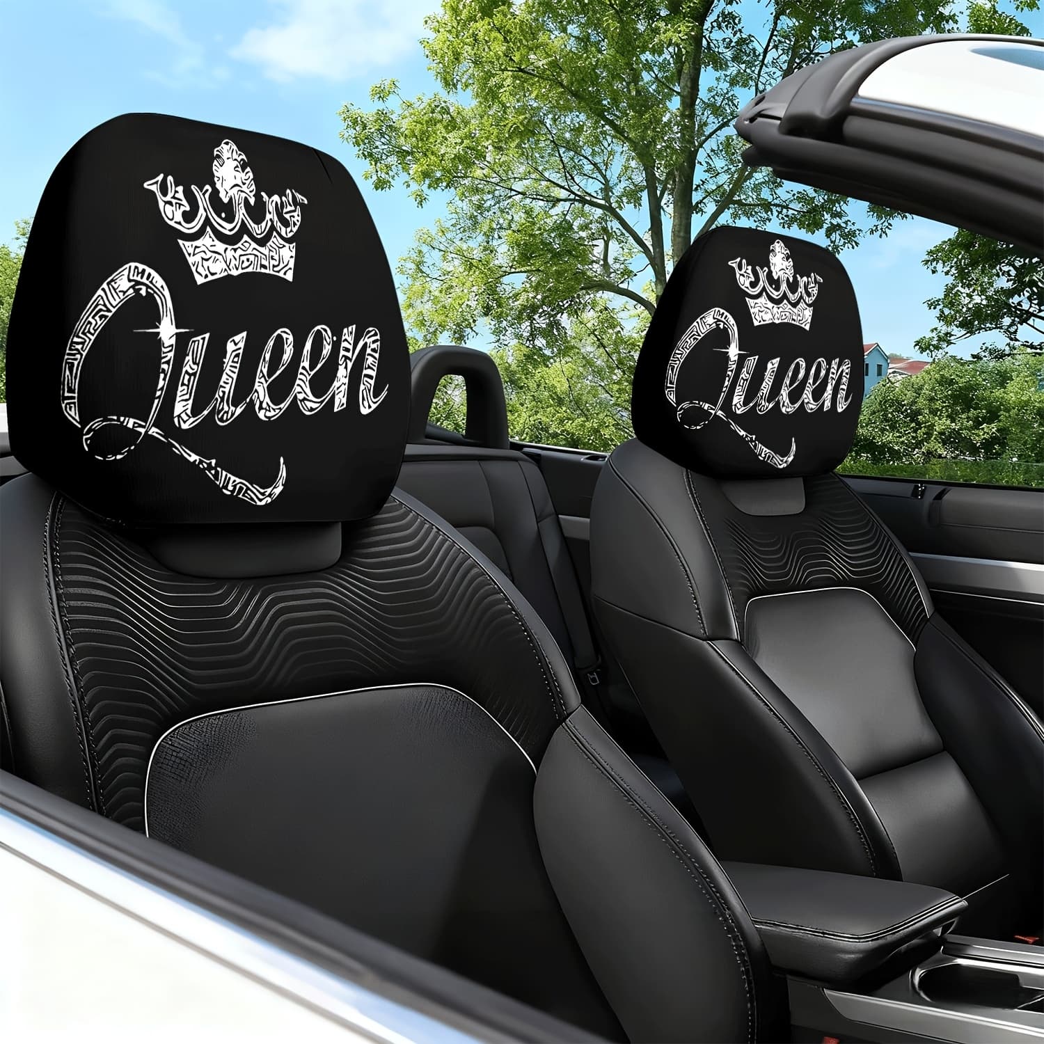 TEMU 2pcs, Stylish And Fashionable Queen . Comfortable And For Cushions, Suitable For Daily Commuting And Travel, Car Interior Decoration