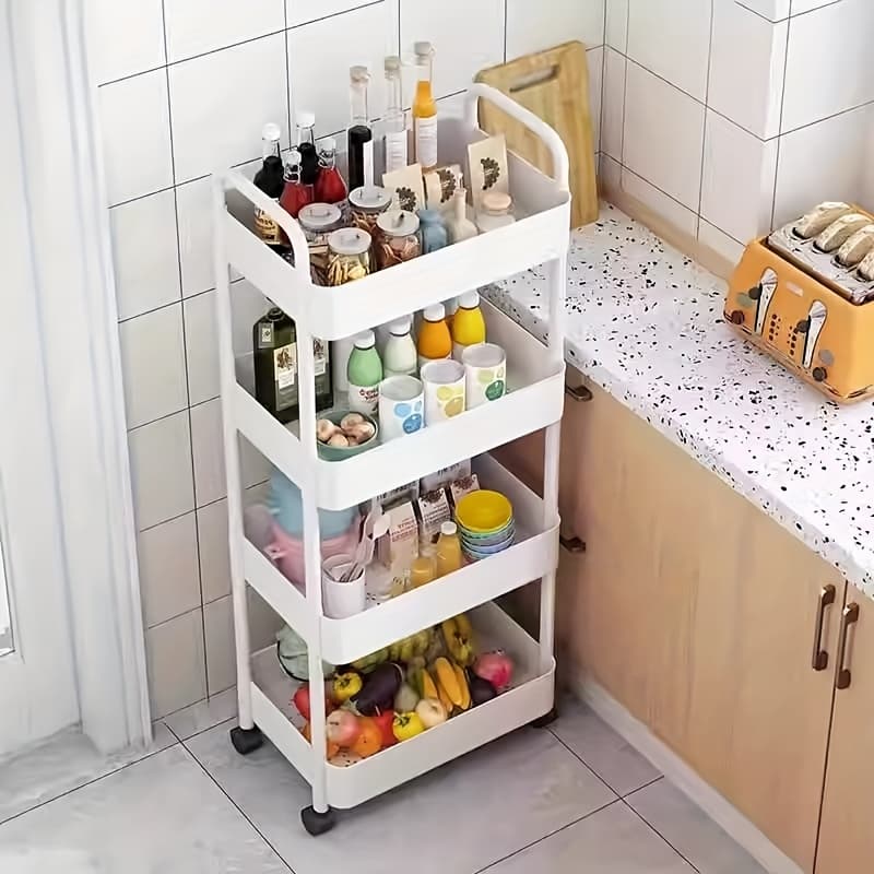 TEMU !! Mobile Storage Cart With Sliding Wheels, Space-saving Durable , Easy To Move, Suitable For Bedrooms, Kitchens, Offices, And Bathrooms As A Versatile Floor-standing Storage Rack
