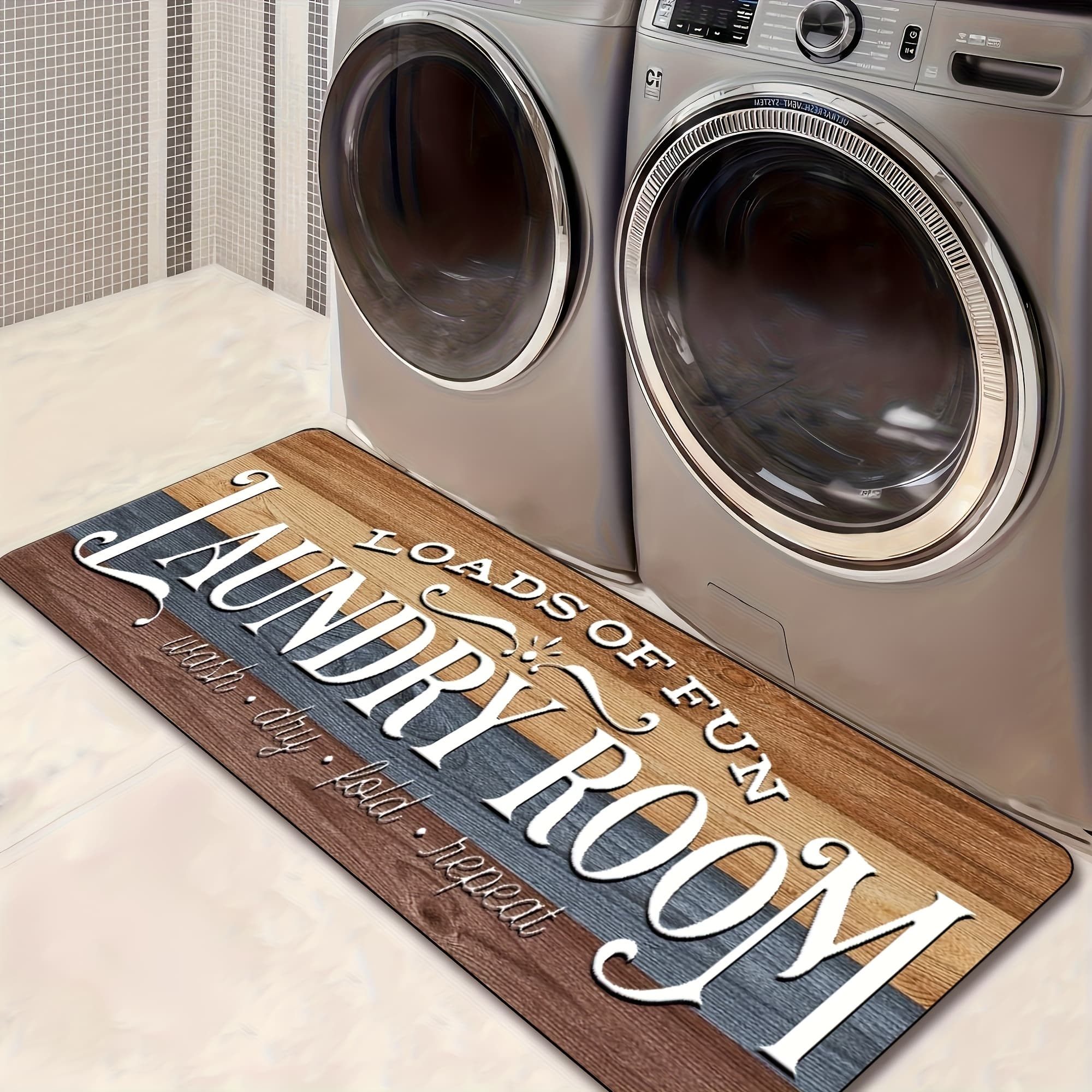 TEMU Washable -style Floor Mat For , Decorative Carpet For Home, Kitchen Laundry Mat, And Additions For Area