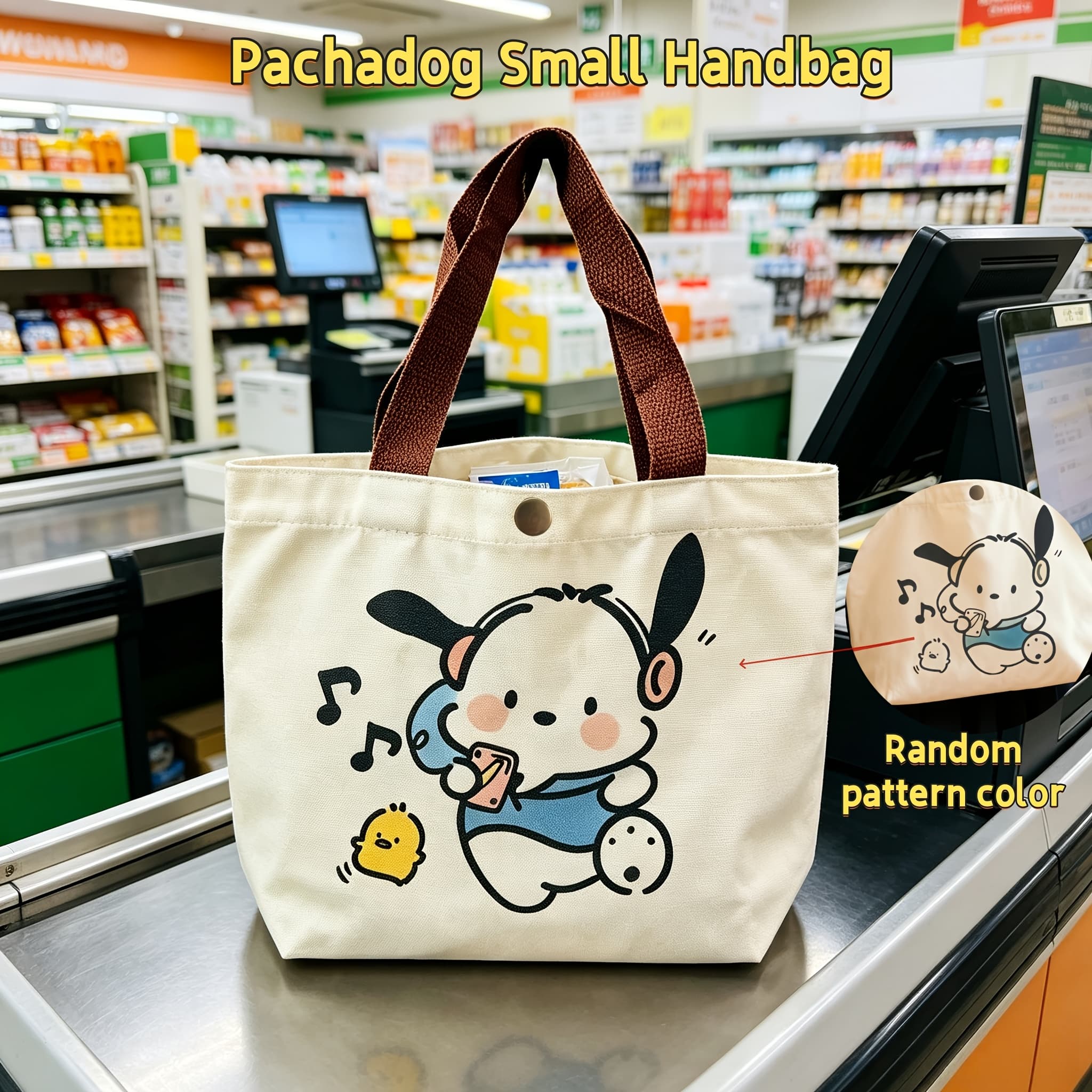 TEMU Cute Dog | Women's Essential Shopping Tote! Print Mini Crossbody Bag | Unique Handbag - Perfect Birthday, Valentine's Day, Travel Toiletry Bag Gift