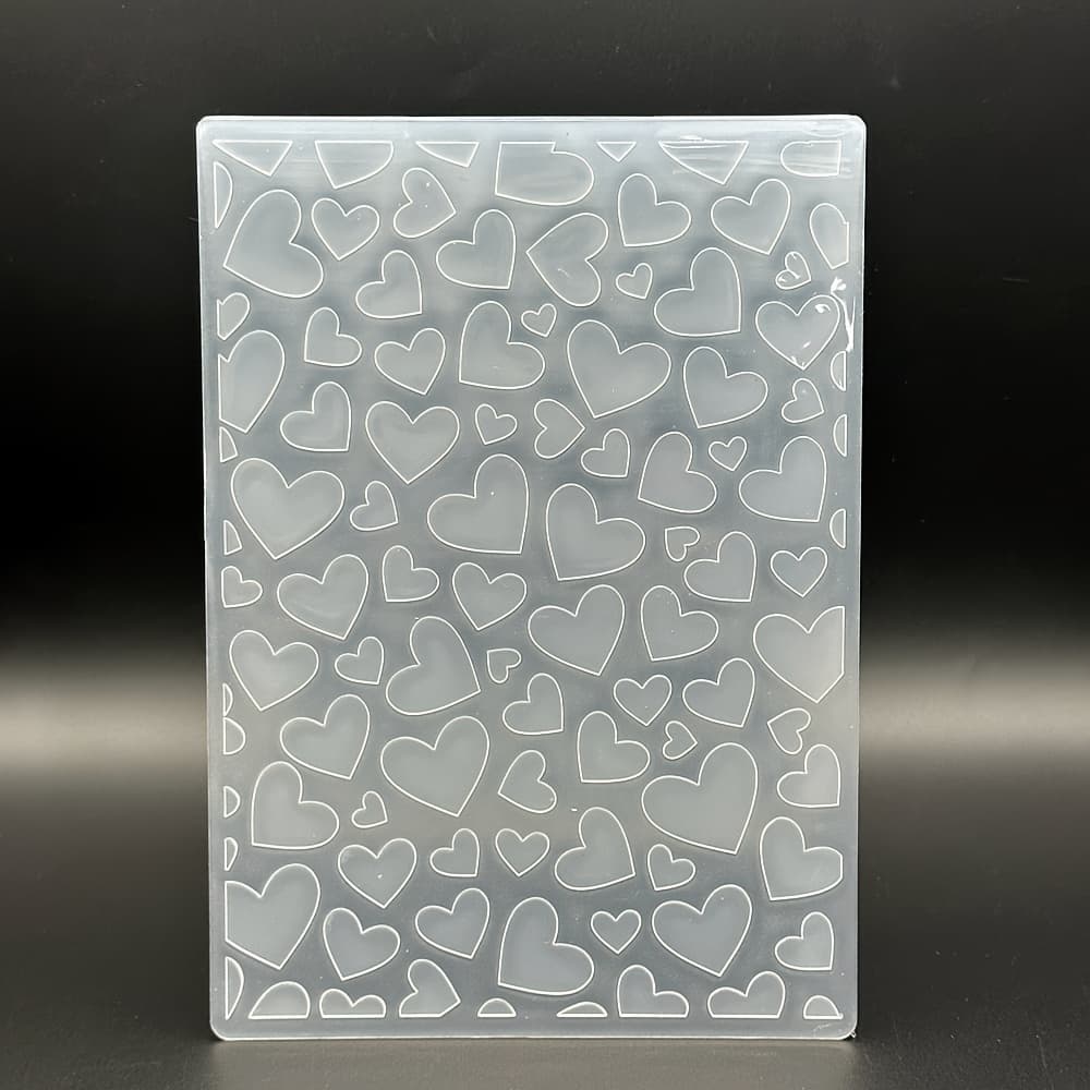 TEMU 3d Embossing Folder Featuring A Large With Small And Large Hearts, Suitable For Die-cut Machines, Ideal For Scrapbooking, Wedding And Valentine'
