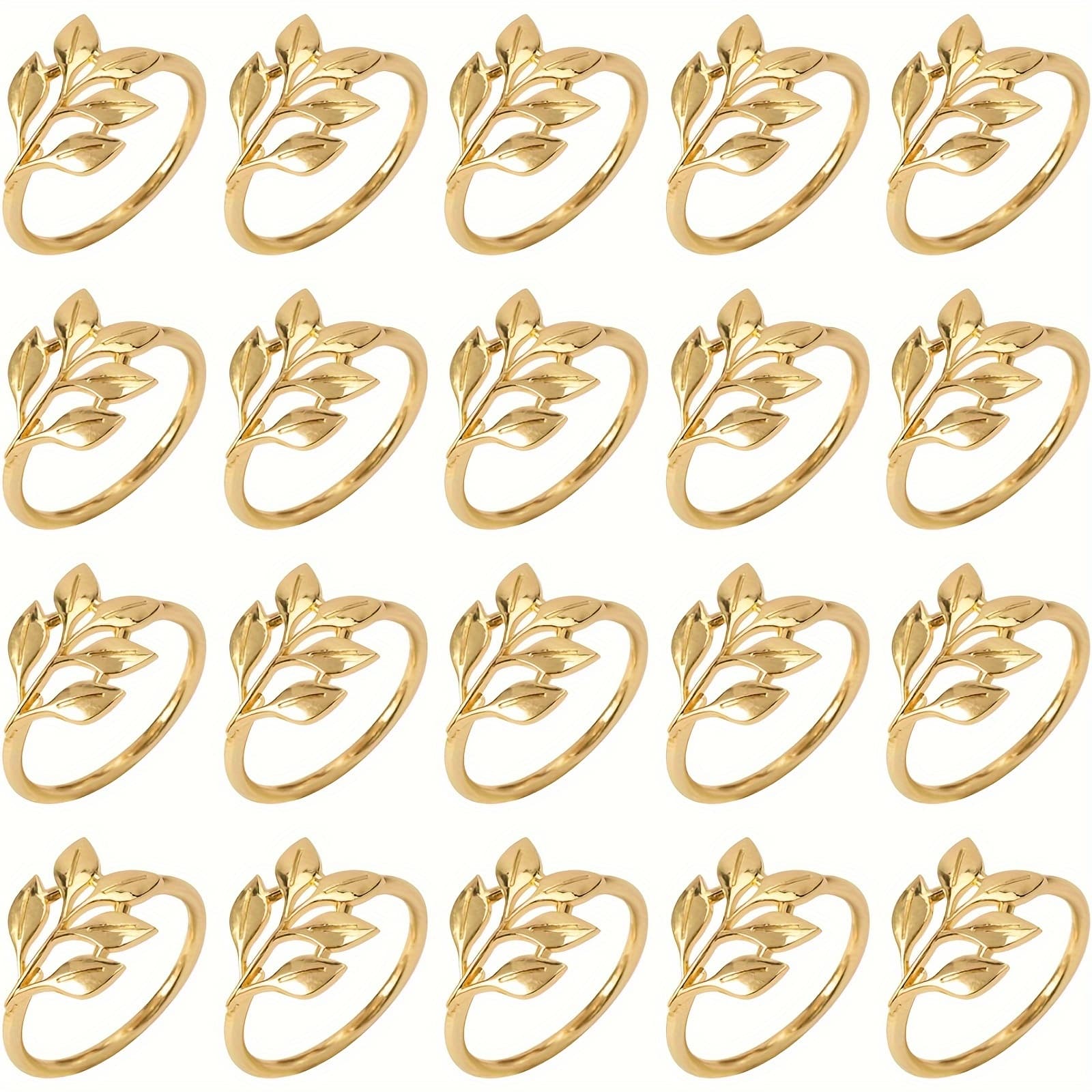 TEMU 30 Reusable Gold-plated Alloy Napkin Rings: , Easy To Clean, Suitable For Wedding Party Celebrations And Festive Dinners