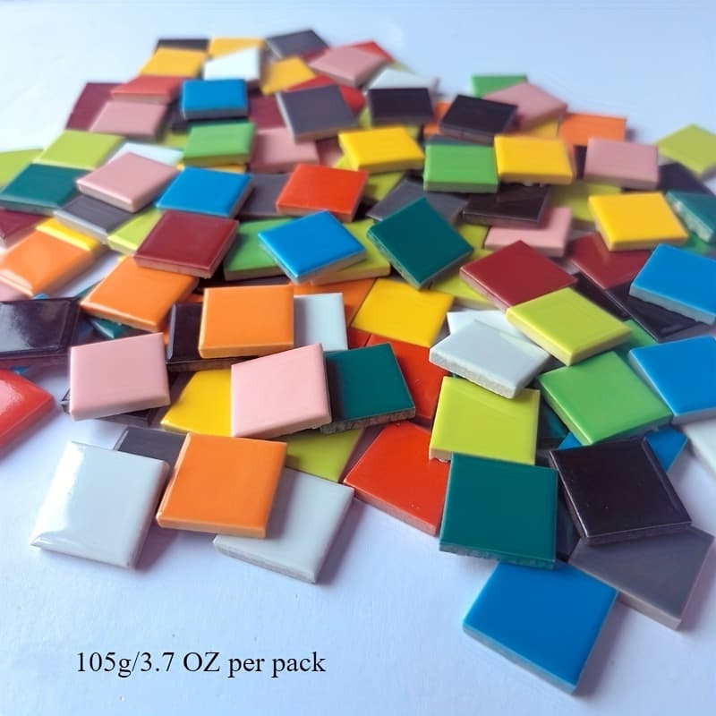 TEMU 105g Pack Of Solid Color Diy Mosaic Glass Decorative Tiles, Suitable For Living Room, Kitchen, Bathroom, Home Decoration, Craft Materials, Diy Craft Materials