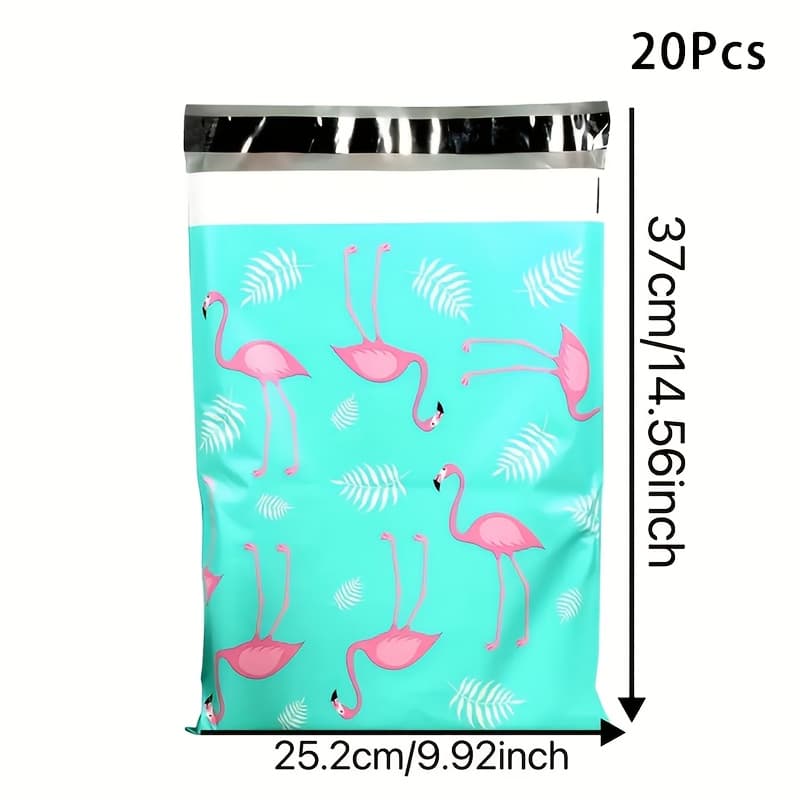 TEMU 20pcs Flamingo Polyester Mailing Bags, And Tear-resistant Shipping Bags For Clothing - Pe Material, Straight Transport Bags For Office Supplies, Poly Mailers, Mailing Bags, Parcel