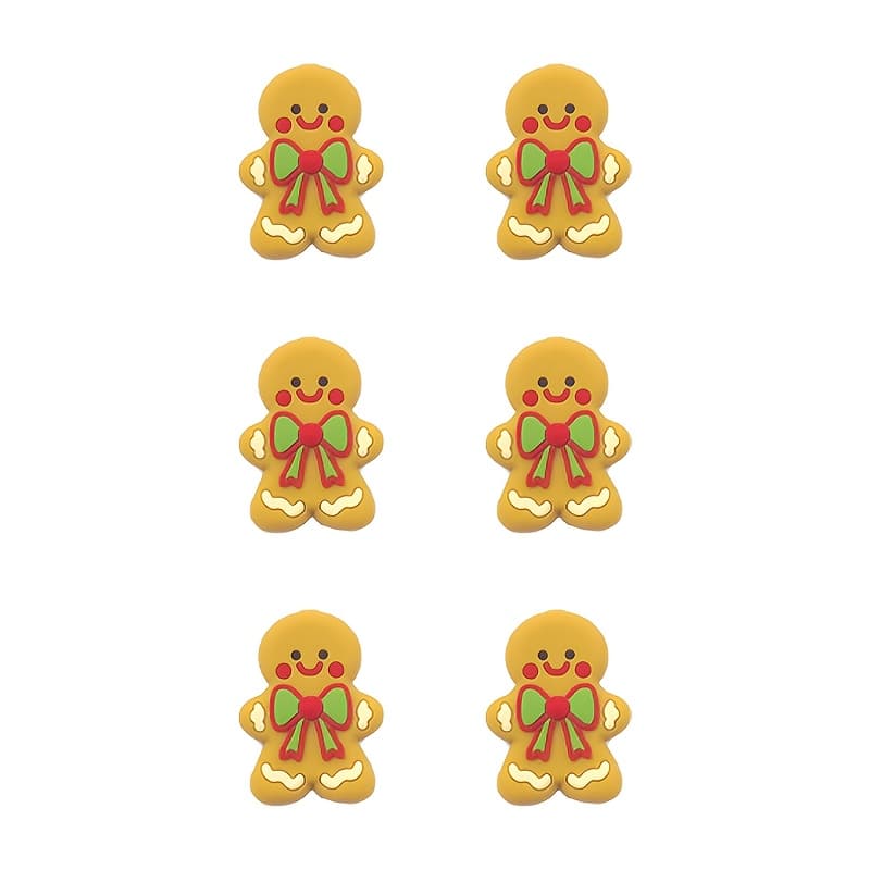 TEMU 6pcs Cartoon Gingerbread For Man Silicone Beads, 3d Silicone Beads Decorative Spacer Beads For Diy Craft Wreath Keychain Lanyard Necklace Bracelet Jewelry Making Accessories Handmade Crafts