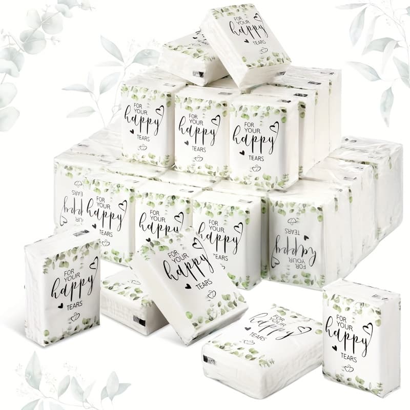 TEMU 100 Packs Wedding Facial Tissues Items For Wedding Welcome Bags Pocket Tissues Mini Tissues Travel Size Wedding Favors For Guests Tissue Packs For Wedding Party Ceremony Graduation (100 Packs)