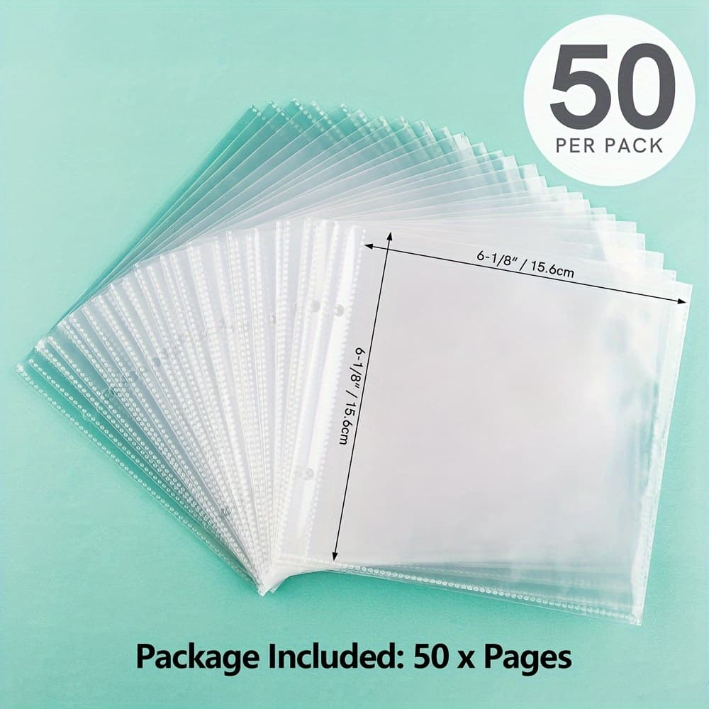 TEMU Design Clear Plastic Stencil Storage Binder | 6x6 Inch Organizer For Diy Scrapbooking & Crafting | Durable Stamp Holder With ; Cover And Insert Bags Are Sold Seprately
