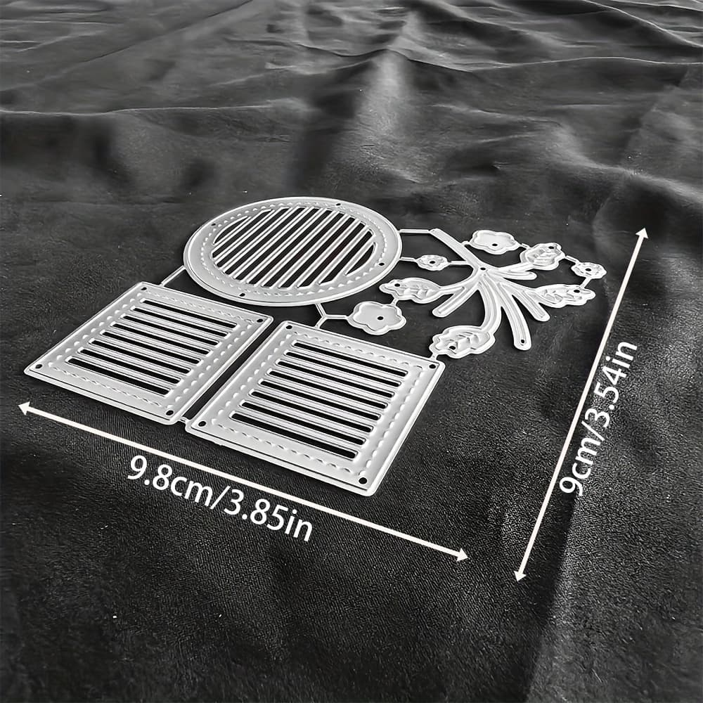 TEMU 1pc Creative Circles And Rectangles Metal Cutting Die, Diy Decoration Embossing Die Cut, Greeting Card Making Template, Suitable For Album Card Making, Handmade Card Tools.