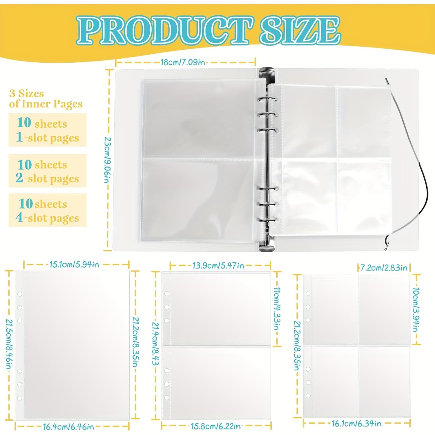 TEMU A5 Sticker Organizer Binder With 30-sheet Pocket Pages - Reusable Sticker Storage Album, Blank Sticker Book For Study Cards & 3 Different Sized Pockets