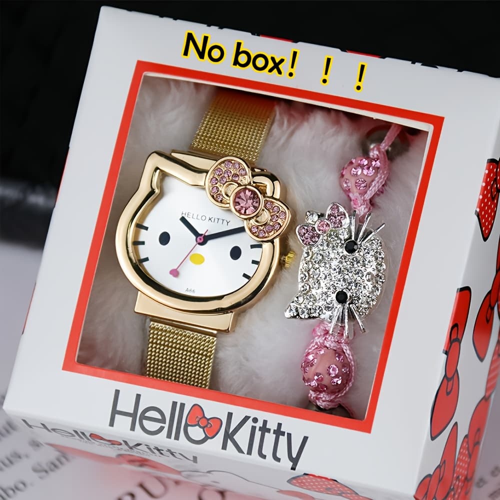 TEMU () Without Box! Hello Kitty Children's Watch, Fashionable And Versatile Birthday Gift Christmas Gift And Other Holiday Surprise Gift The !
