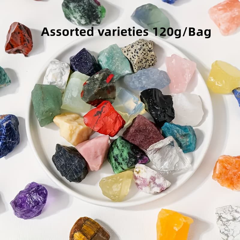 TEMU 60g/120g/240g Bulk Rough Stones Mix, Mixed Crystal Stone, Polishing, Wire Wrapping, Natural Crystal Mixed Grain Crystal, Rough Crystal Stones Are Used For ( Stones Are Sold