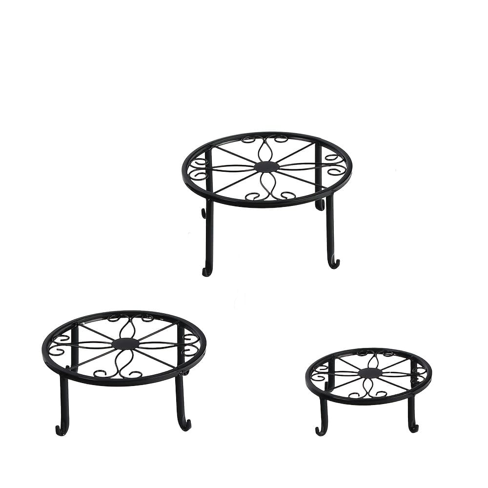 TEMU 3/4/5pcs Set Of Metal , Indoor And Outdoor , Multiple Heavy- Pot Racks, Rust Resistant Circular , Suitable For Decorating Scenes Such As Living Rooms, , Courtyards, Etc.