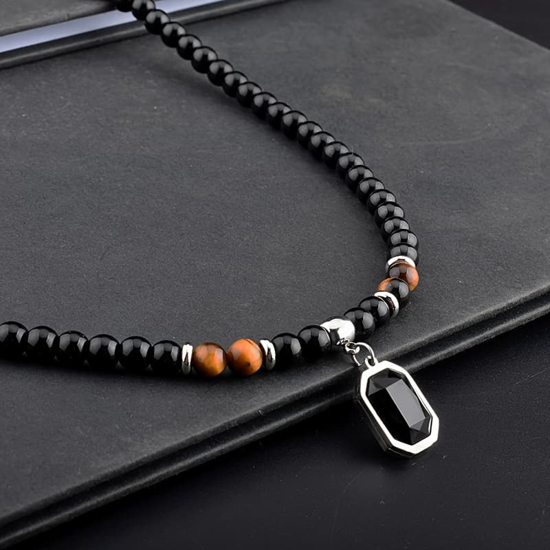 TEMU 1pc Fashion Titanium 316l Stainless Steel Pendant Necklace For Men Women Bead Chain Fashion Jewelry Perfect Gift
