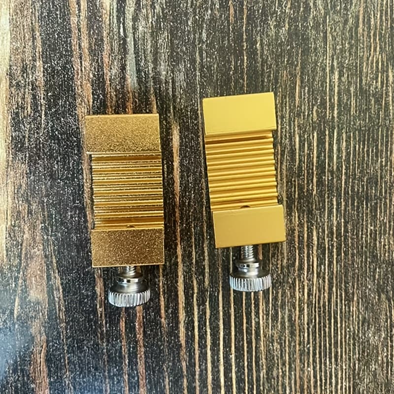 TEMU 2-pack Golden Alignment Blocks With Textured Grip - Durable Metal Construction For Woodworking Marking & Line , No Battery Needed, Marking Tools | Polished Surface | Precision Engineering