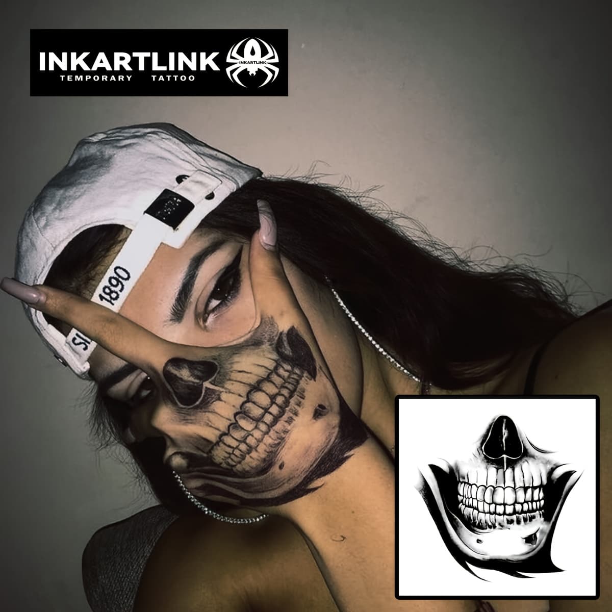 TEMU "halloween Essentials" Inkartlink Realistic Temporary And Jaw Tattoos, Semi-permanent Tattoos, Teeth, Halloween Scary Tattoos, Crafting A Distinct Look For Men And Women, Waterproof For 1-2 Weeks