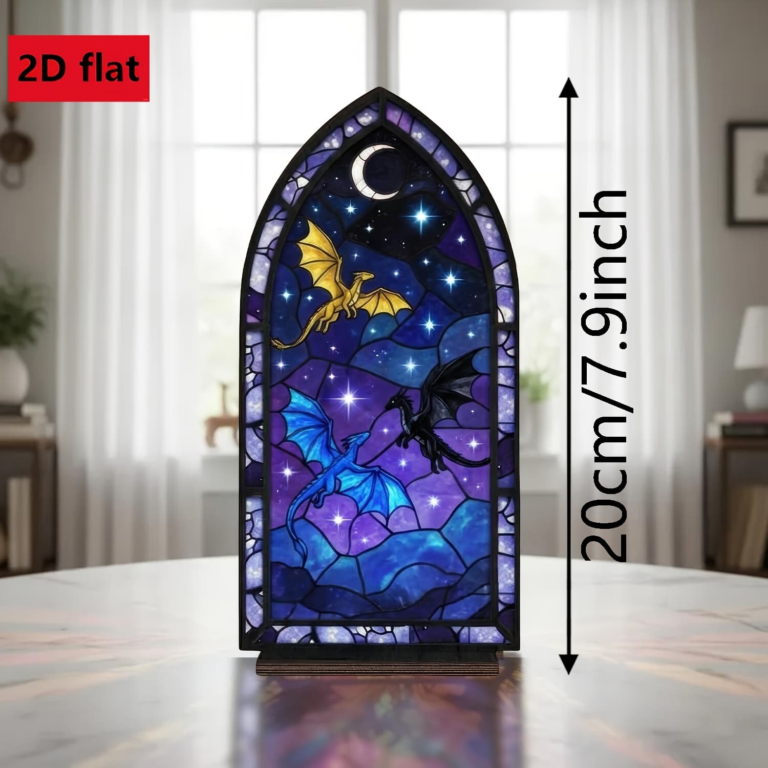 TEMU 2d Flat, 2d Plane 3d Fourth Winged Dragon Bookshelf Candle Holder | Tealight Decoration, Unique Bookshelf Decor Gift For , Acrylic Collectible, Home Lighting (candles Not Included), 2d Flat