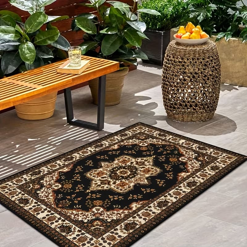 TEMU 31x20 Inches/ 78x50cm 1pc Bohemian Persian Carpet - Small Soft Rectangular Floor Mat, Suitable For High-traffic Areas, Machine Washable, With Anti-slip Lining, For Bedroom Decoration
