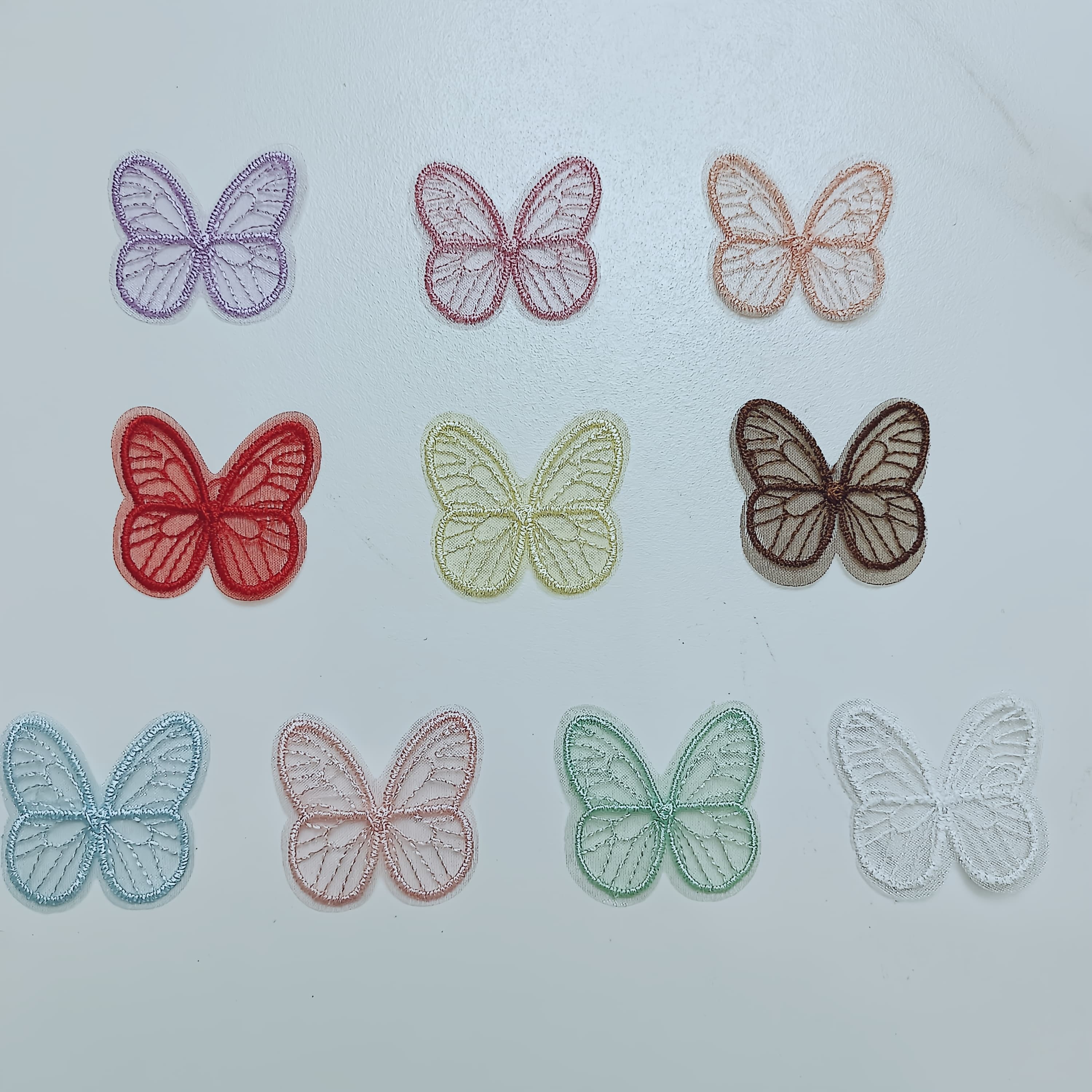 TEMU 50pcs Ten-color Lace Embroidered Appliques, Diy Scrapbooking Patches For Shoes Socks And Hair Accessories Decoration