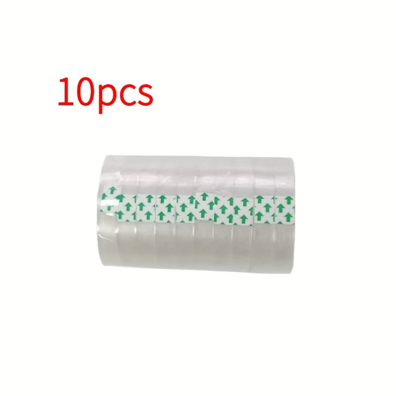 TEMU 10 Rolls Of Strong Transparent Tape- 0.8cm Wide, Suitable For Wrapping, Moving, Office, Crafts, Home, Warehouse, Mailing, Neat Stacking Rolls