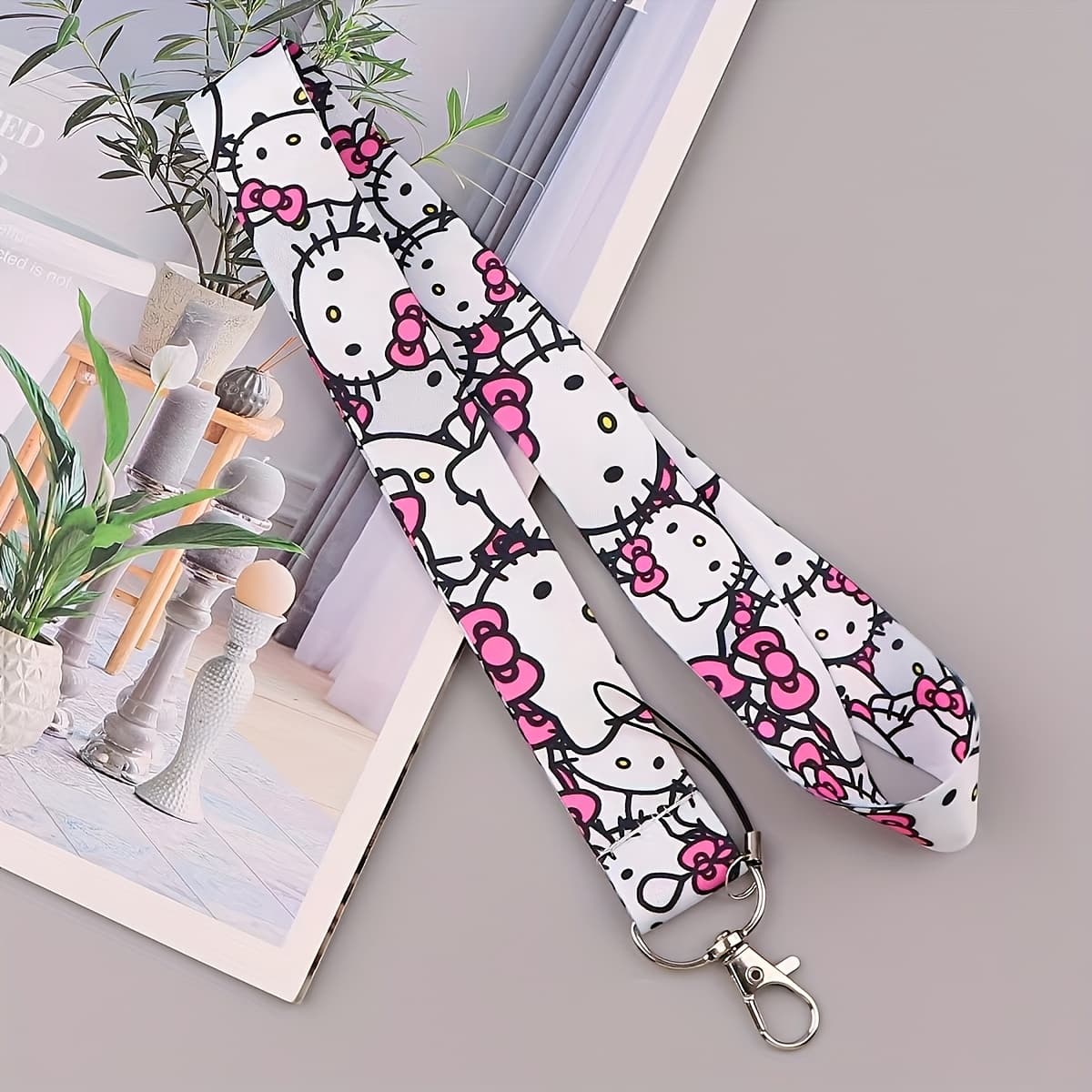TEMU 2d Ip1pc/2pcs For Hello Kitty Cute Badge Lanyard - Detachable Phone Lanyard Keychain, Card Protection Accessory, Suitable For Stylish Key Rings - Ideal For School, Office, Or Travel Use
