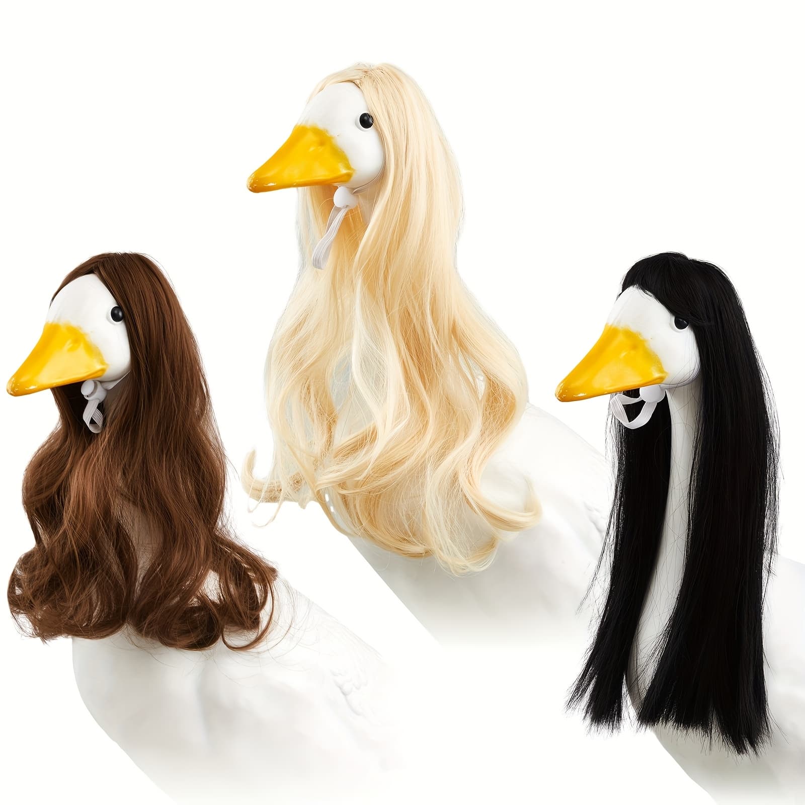 TEMU 3pcs Set Of Porch Goose Wig, Suitable For 17 Inch And 23 Inch Statues, Cute Porch Goose Woven Wig, Suitable For Lawn Goose Garden Yard Goose Wig (excluding Porch Goose)