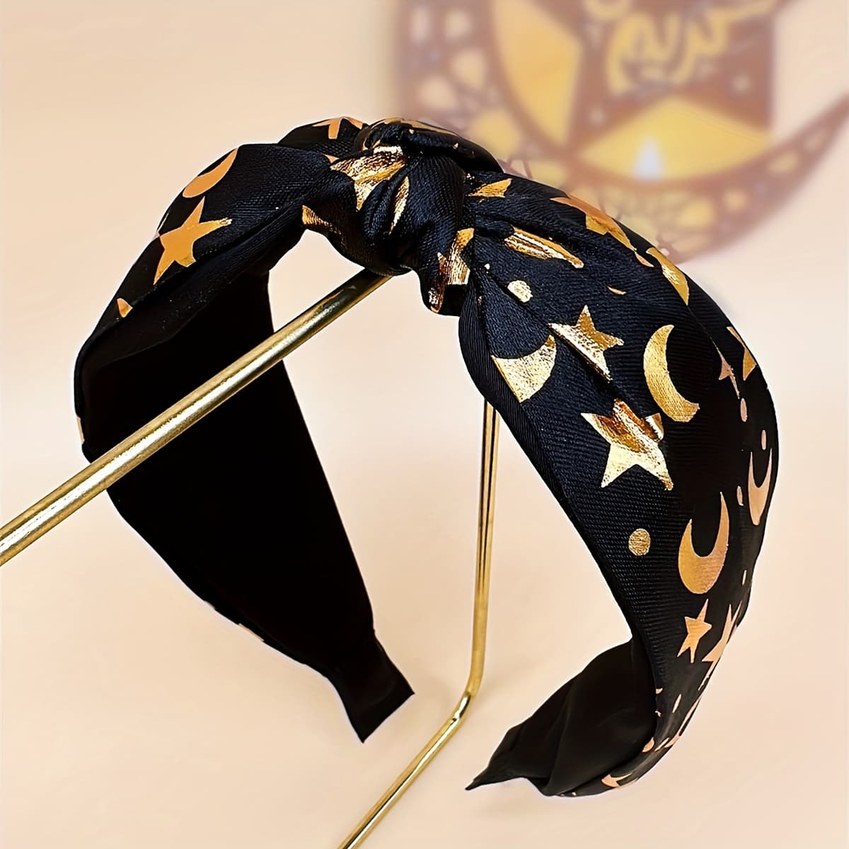 TEMU 1pc Fashionable, , And Elegant Golden- Star And Moon Decorative Headband