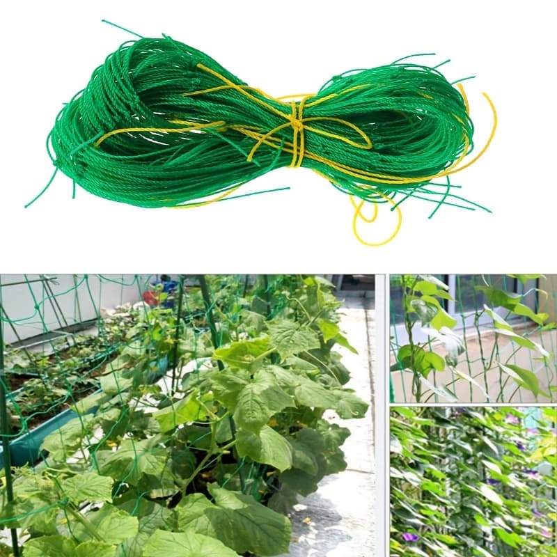 TEMU 2pcs Heavy-duty Pvc Garden Trellis Mesh - Sturdy Support For Climbing Plants, Flowers & Vegetables, Weather-resistant Material With Easy Setup & Secure Stakes For Outdoor Gardening