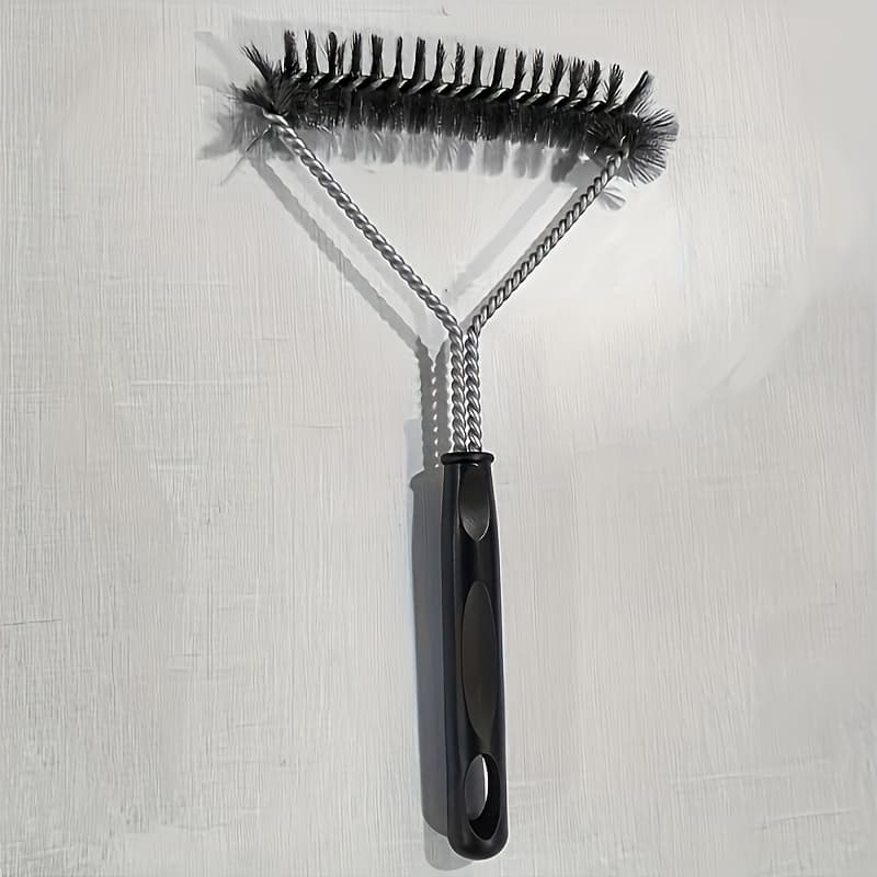 TEMU 1pc Stainless Steel Bbq Brush With Reusable Hairless Cord, 38.1cm Bbq Cleaning Brush With Handle, Safe & Bbq Cleaner Additions - For Men, Bbq Additions, Picnic, Camping Essentials, For Party Bbq