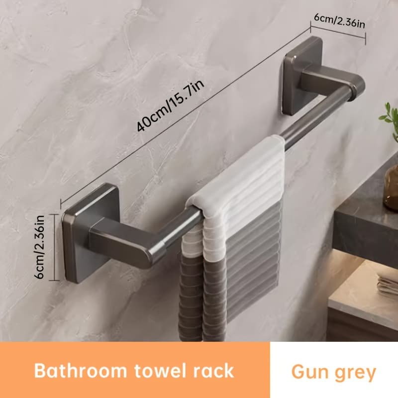 TEMU Easy-install No-drill Towel Bar - Wall Mounted, Multi-use For , Durable Plastic, Christmas/halloween Gift Decoration