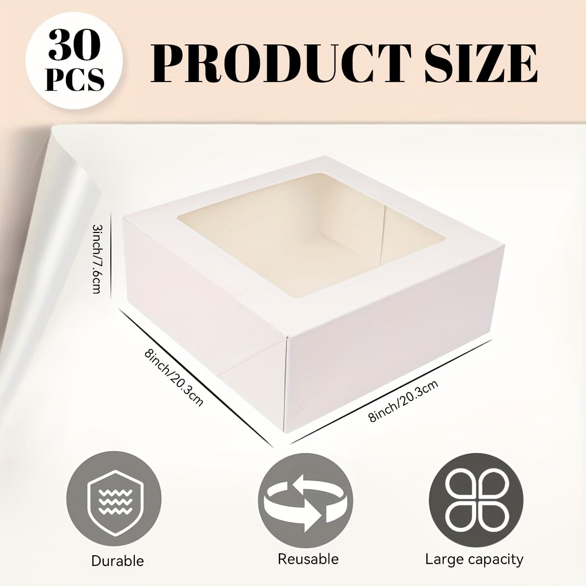 TEMU 30/60 Of Bakery Containers, Chocolate Strawberry Packaging, Suitable For Pies, Cakes, Cupcakes, Ideal For Events, Weddings, , And Festival Celebrations