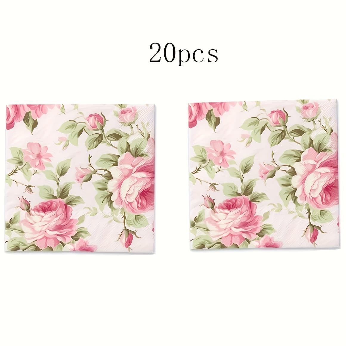 TEMU 20/40/60/100 Pieces, Floral Party Napkins - Spring Disposable Tissues With , Perfect For Garden Parties