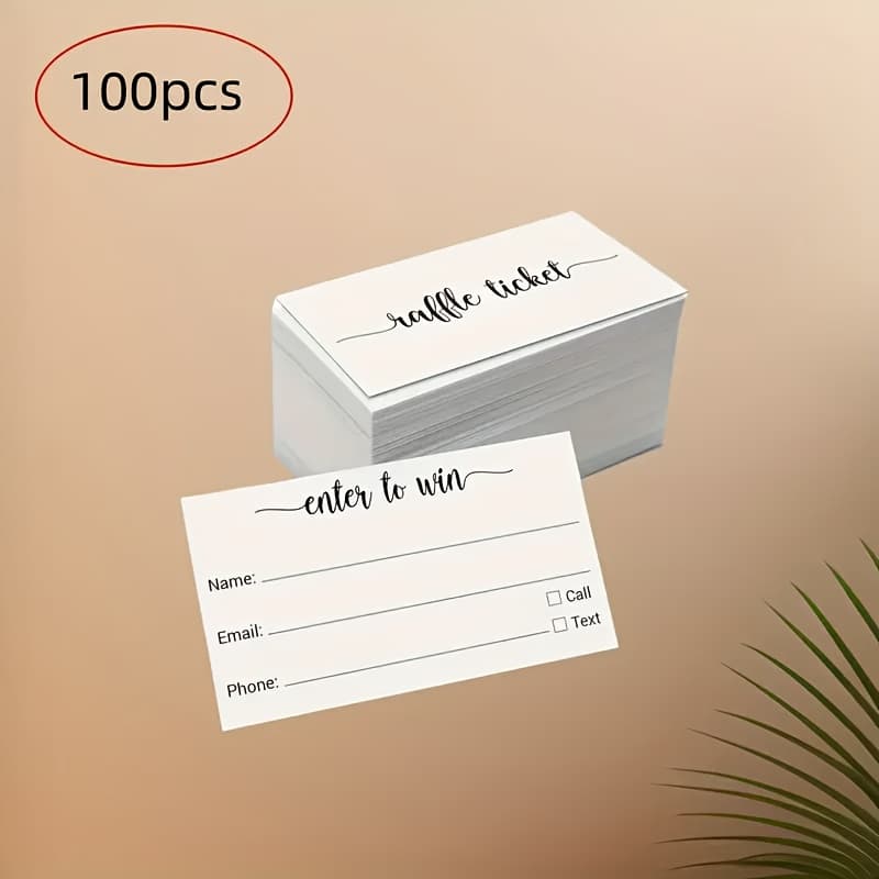 TEMU 100pcs Entry Cards With Contact Information - Activity Participation, , And Giveaway Registration Forms
