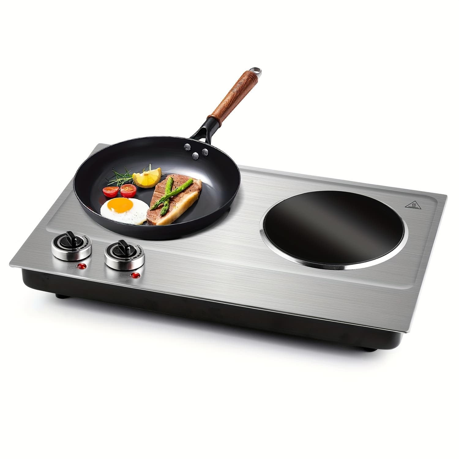 TEMU 1800w Electric Infrared Hot Plate, Burners With Dual Temperature Control, Easy To Clean, Portable Design