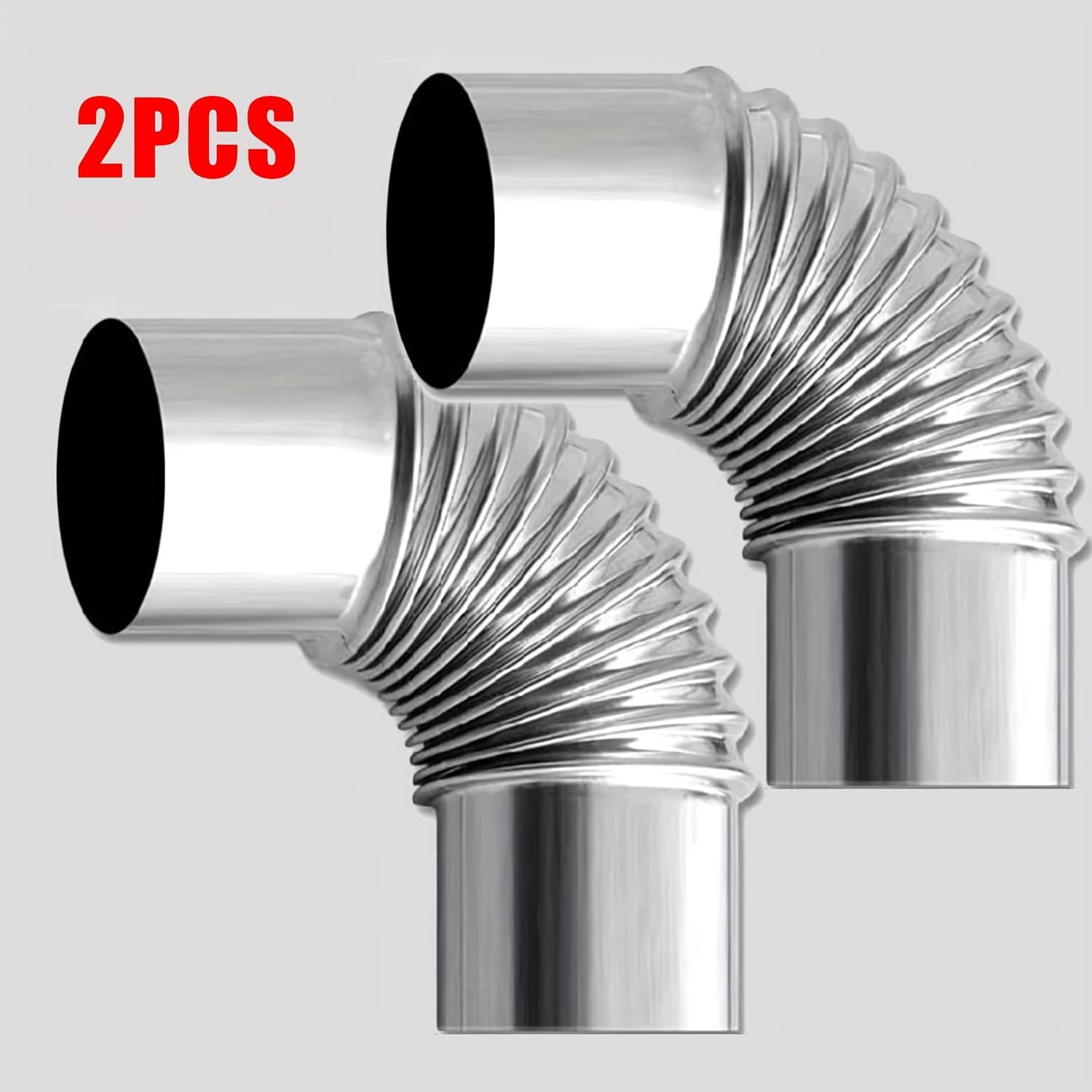 TEMU Elbow Pipe 2pcs 90 Degree 2.36 Inch Stove Pipes Elbow, Outdoor Camping Tent Stove Additions, Wood Burning Stove Chimney Pipe Extension Exchange Adapter Tube