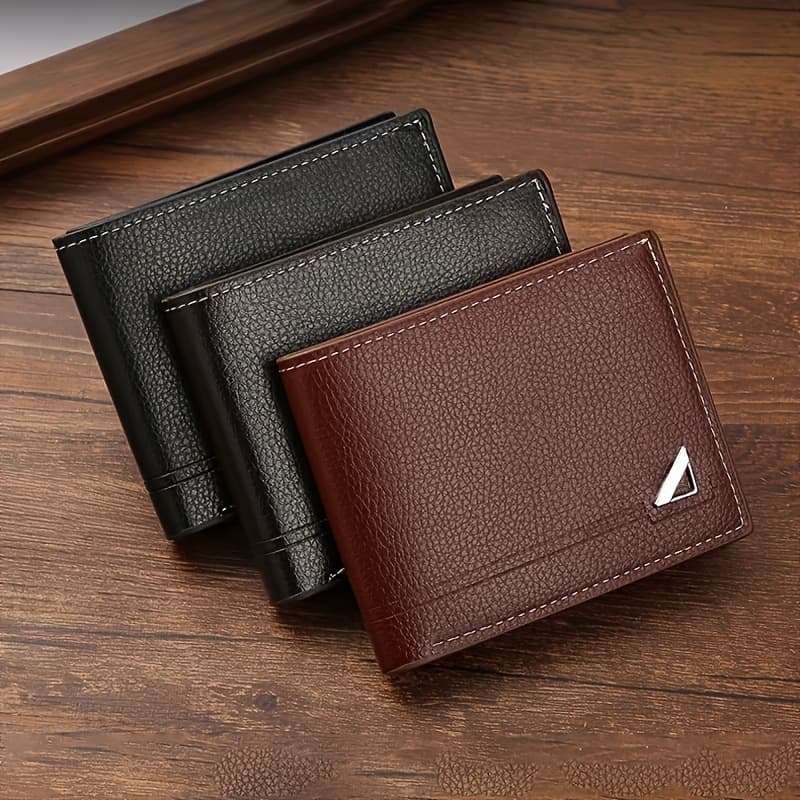 TEMU Of 3, Wallet For Men, Wallet For Men, Stylish High-capacity Faux Leather Wallet