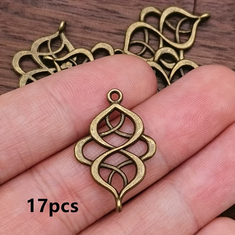 TEMU 17pcs Multi-colored Chinese Knot Charm Connector Pendant, Bohemian Style Jewelry Additions, Handmade Jewelry Making Bracelet, Necklace, Earring Additions 18 X 28mm