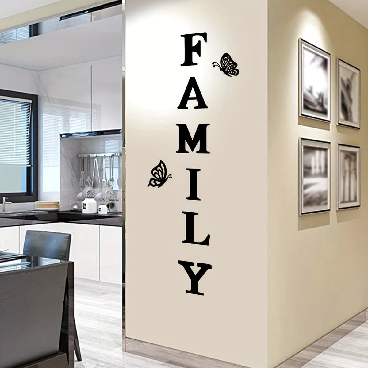 TEMU 1 Elegant "home" Wall Sticker - Self-adhesive, Detachable Pvc Art, Suitable For Living Room And Bedroom Decoration, Modern And , With Letter Print Design, Decoration