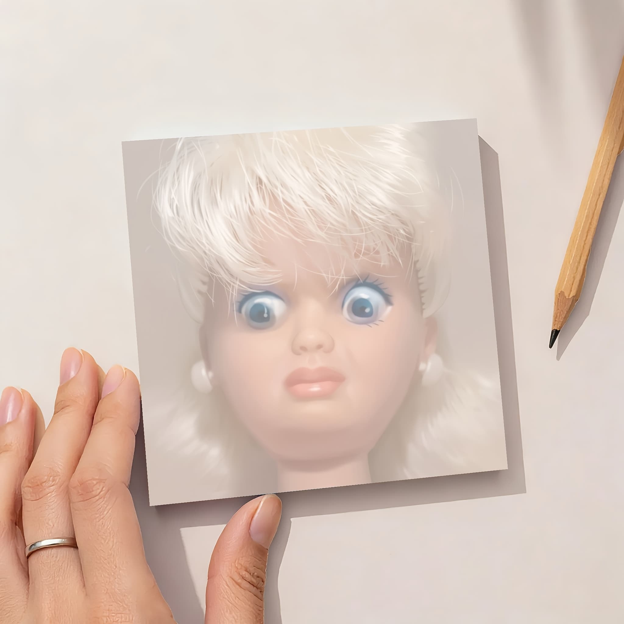 TEMU Funny Disgusting Face Doll Memo Pad, Sarcastic Office Humor, Work Mood Aesthetic Stationery, 1pc Creative Desktop Decor, Coworker Gift Idea, Unique