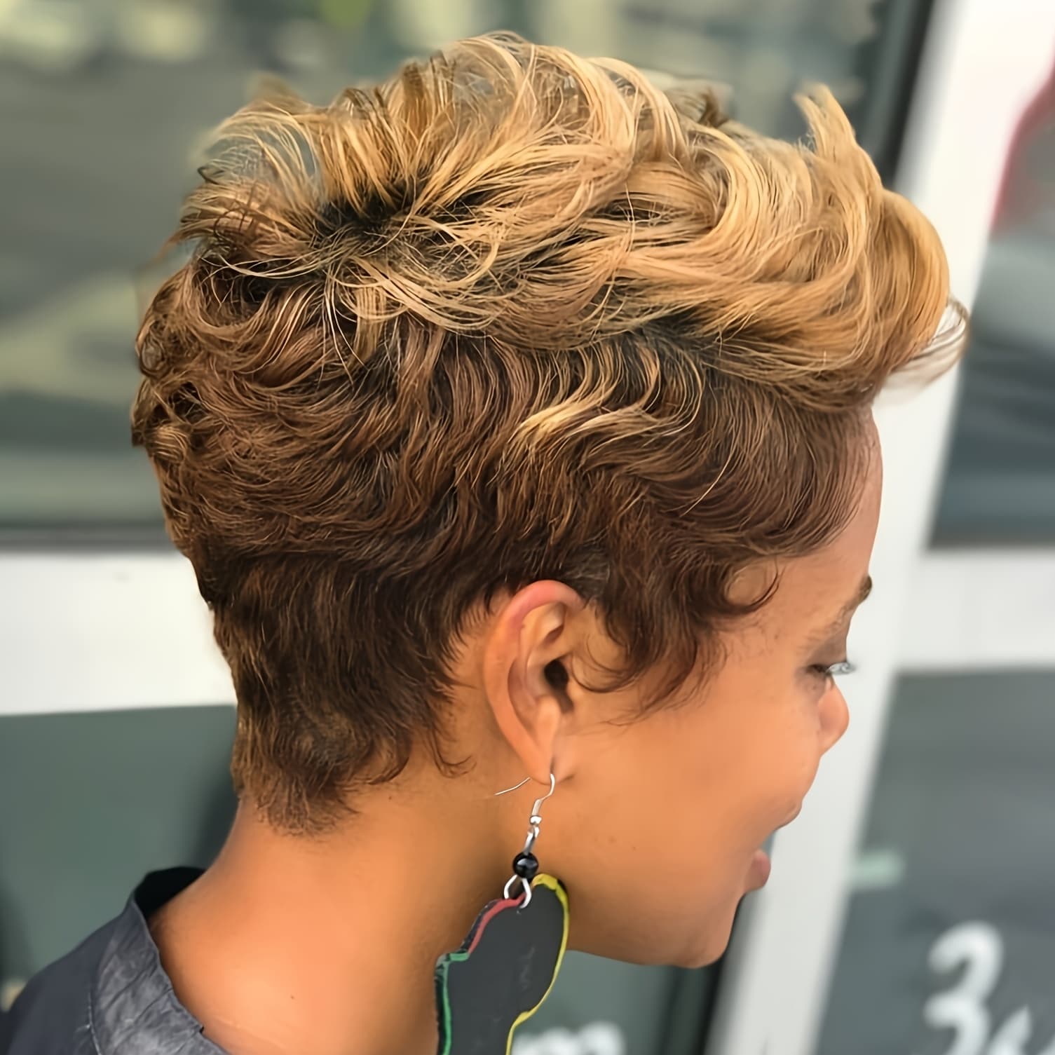 TEMU Synthetic Curly Wigs For Women 2 Tones Hairstyles For Women Afro Curly Hairstyles For Women Synthetic Short Curly Hair Christmas Day Wig