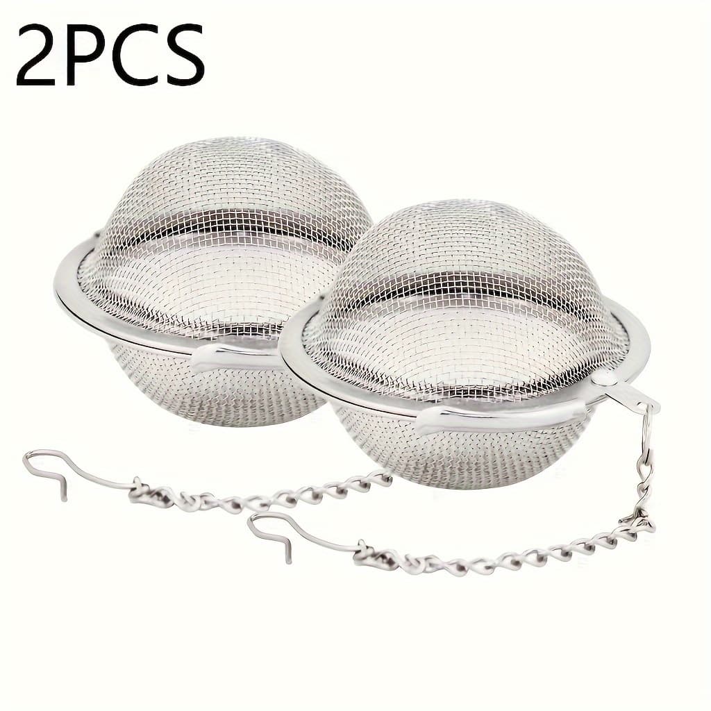 TEMU 2/4pcs Tea Infuser Stainless Steel Mesh Tea Ball 2.1 Inch Tea Strainer, Stainless Steel Spice Ball Tea Strainer, Infuser Strainer And Soup Seasoning Separator - Great For Boiling, And Hot Pot