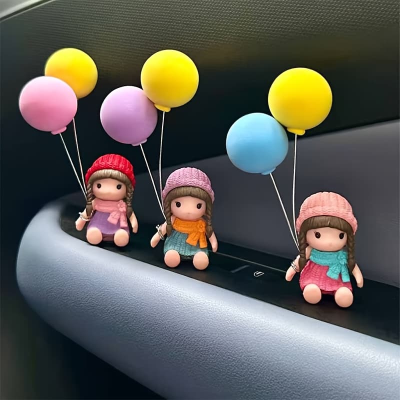 TEMU 1-3pcs Decor Ornaments Car Additions Cute Little Girl Figurines