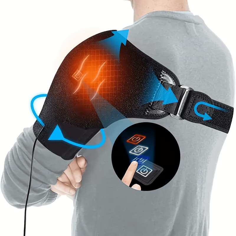 TEMU Temperature Control - Usb Heated Shoulder Massager, , Massage Tool, Heated Shoulder Pad, Adjustable Shoulder Strap, Suitable For Shoulder, Best Gift For Holiday, Gifts For Men And Women