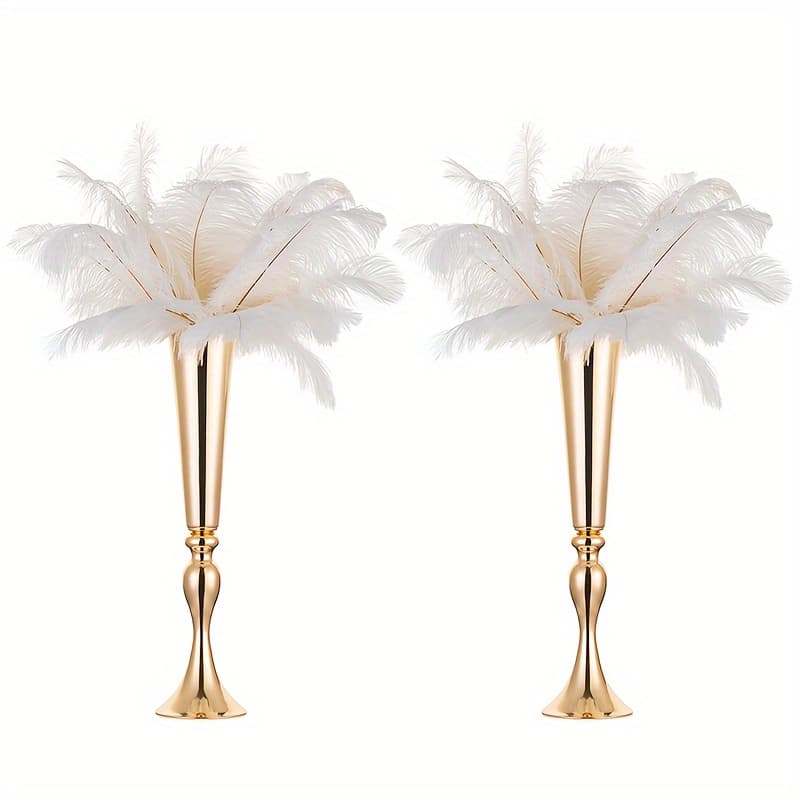 TEMU 2pcs 21.9" Height Versatile Metal Wedding Centerpieces Vase, Metal Trumpet Vase, Road Lead For Wedding Party Dinner Centerpiece For Anniversary Ceremony Party Birthday Event Decor