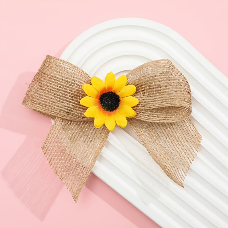 TEMU 30 Handmade Sunflower Ribbons For Spring And Summer - Artificial Decorative Sunflower Bows, Crafting Ideas For Spring And Summer, Home Decor For Party Trees