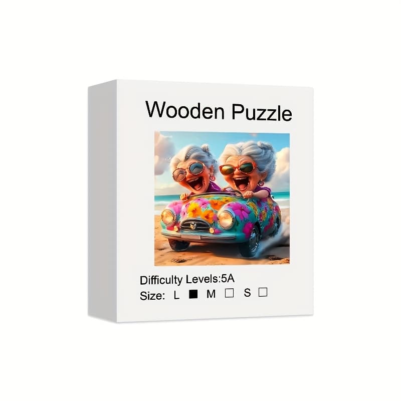 TEMU Happy Old Puzzles, Irregular Animal Shaped Unique Wooden Jigsaw Puzzle, Gifts For Modern Art Home Decor